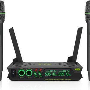 XTUGA U777 Dual Cordless Dynamic Handheld Wireless Microphone System